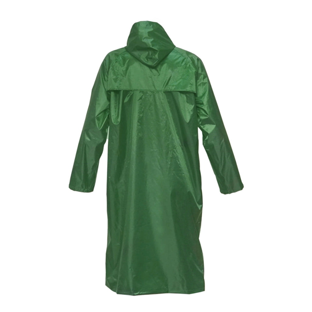 Mantella con cappuccio impermeabile taglia XL in poliestere con membrana in PVC, aperture di ventilazione, 2 tasche e cerniera, verde Breckner Germany