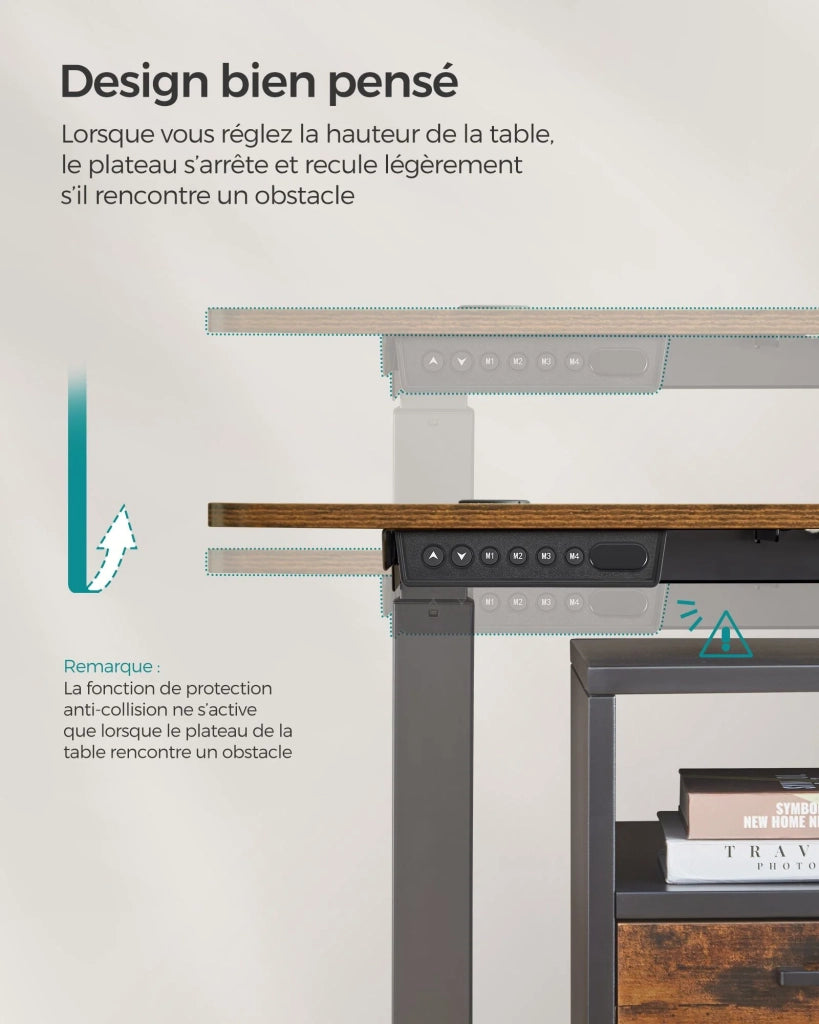 Scrivania elettrica sit-stand 70 x 160 cm tavolo regolabile in altezza con funzione memory 4 posizioni di altezza tasca portaoggetti struttura in acciaio piano spesso 12_0004551
