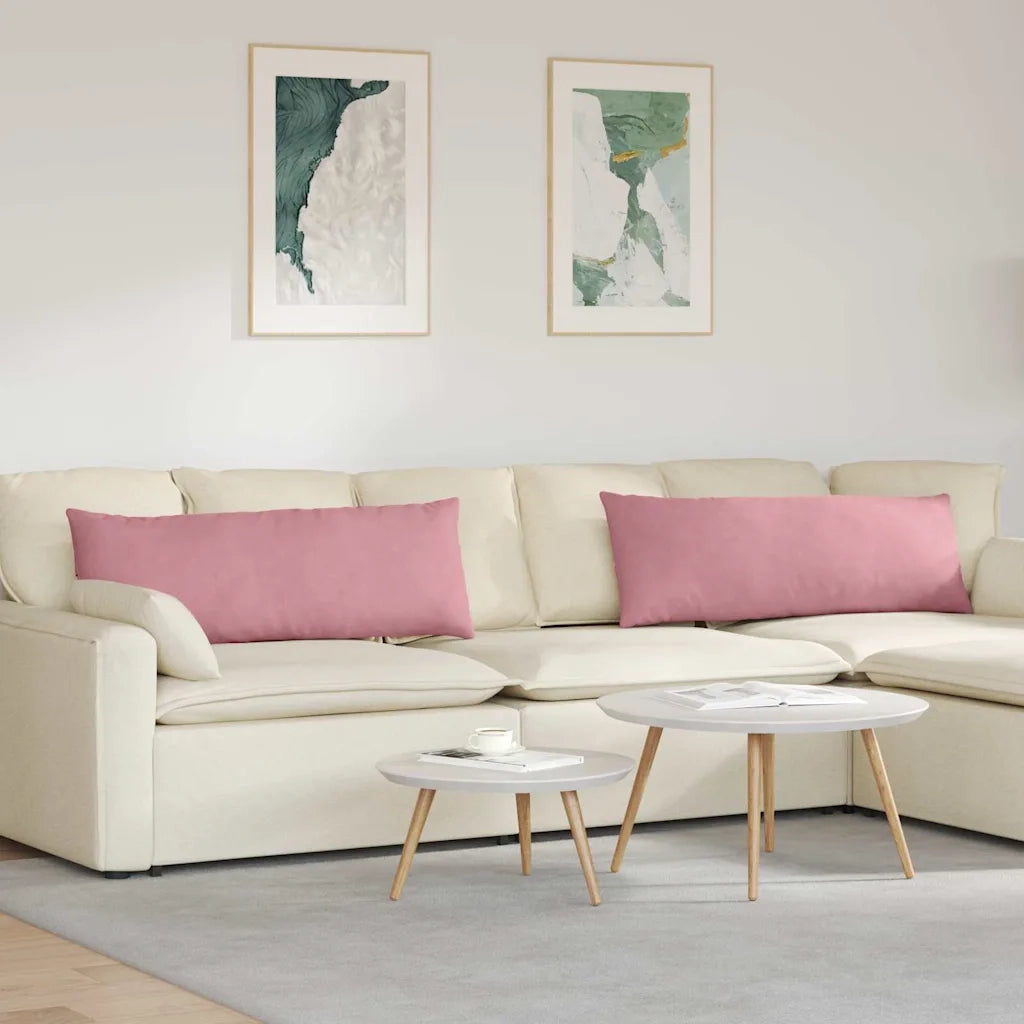 Cuscini da Divano 2 pcs Rosa 120 x 40 cm Tessuto in Cords 42013803