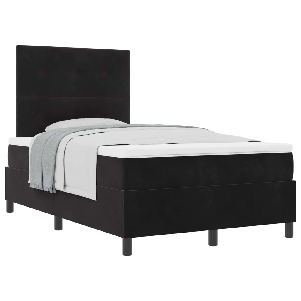 Letto a molle con materasso Nero 120 x 190 cm Velluto 3339820