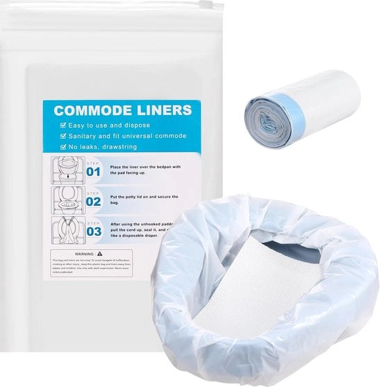 Commoda con cuscini assorbenti - Composti per commoda - Cuscini - Qualità medica LDPE - 20 composti + 20 cuscini - 52,8 cm x 40 cm - Copridocumenti per commoda