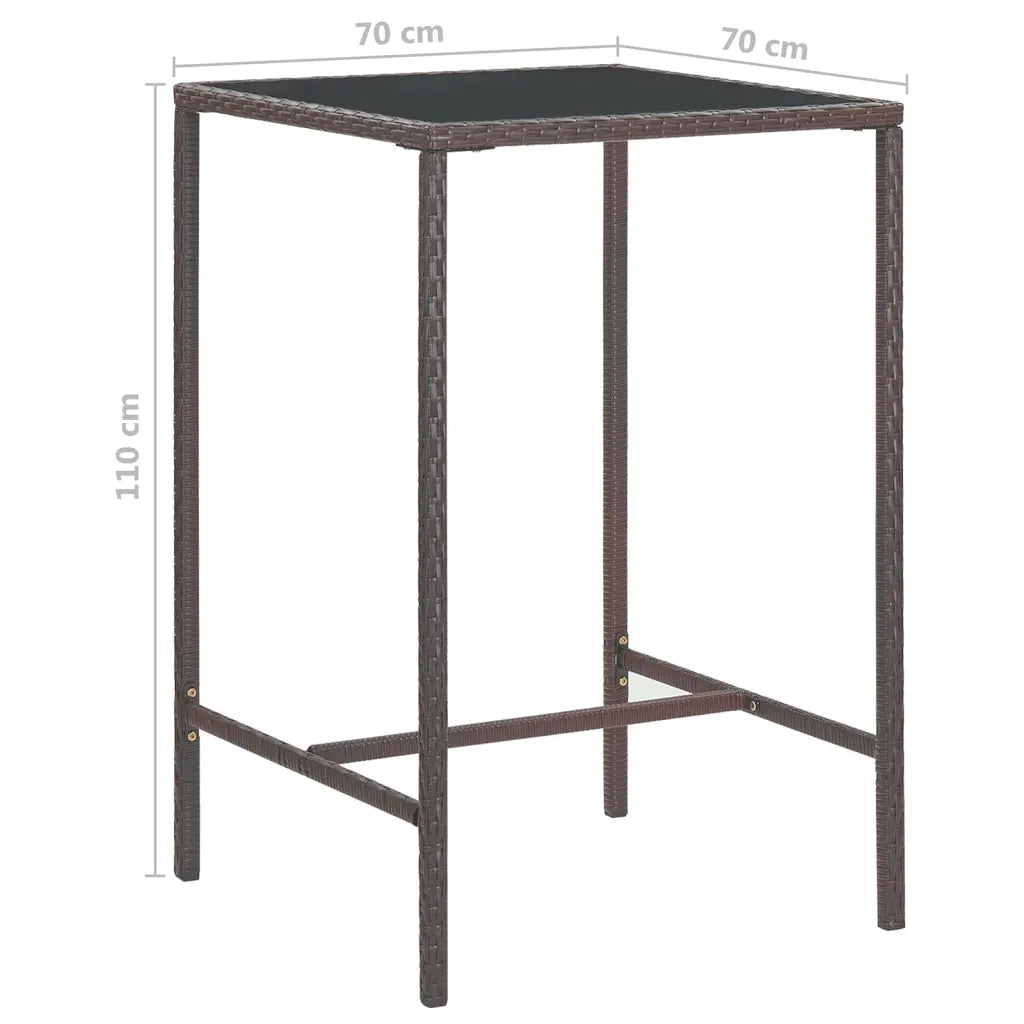 Set da Bar da Giardino 5 pz con Cuscini in Polyrattan Marrone cod mxl 34950