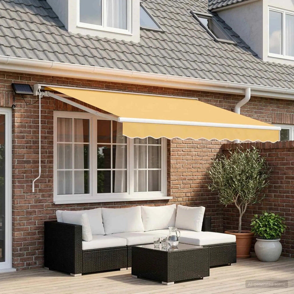Cornice per Tenda Manuale con LED Sabbia 3 x 2,5 m 3425905