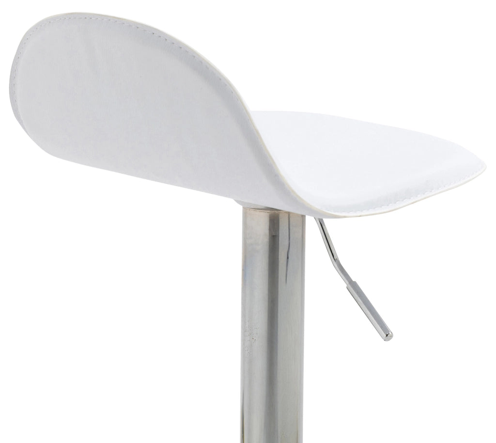 Set 2 Sgabelli Alti Lana in Similpelle bianco,cromo