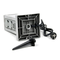 Colonna multipresa effetto granito, con 4 prese e 2 interruttori on/off, per esterno IP44