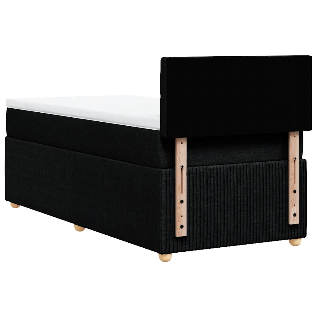 Giroletto a Molle con Materasso Nero 90x200 cm in Tessuto