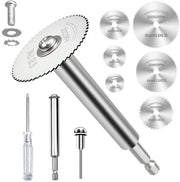 Boorschijf rotativa con 6 lame da taglio e 1 estensione di 106 mm Adatto per il taglio di tubi in PVC, legno, materiali plastici e metalli teneri.