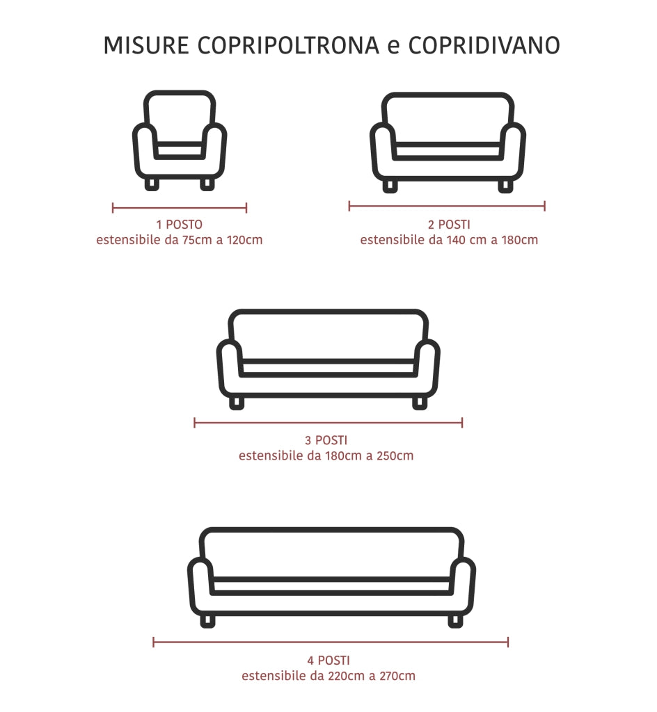 Copridivano Elasticizzato Bielastico Protettivo Antiscivolo Antigraffio Universale Con Braccioli Sagomati  - Beige - 4 Posti