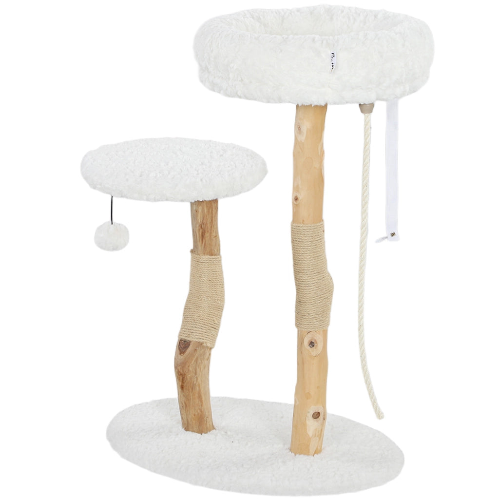 Albero tiragraffi per gatti con letto ¨C zephmum ¨C 58x40x85 cm bianco
