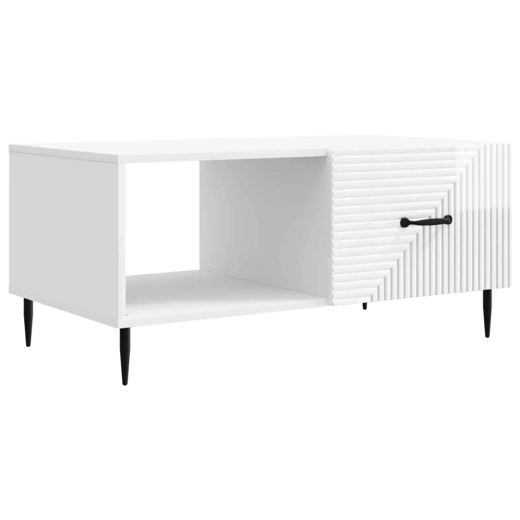 Tavolino da salotto Bianco Lucido 90 x 50 x 40 cm 894959