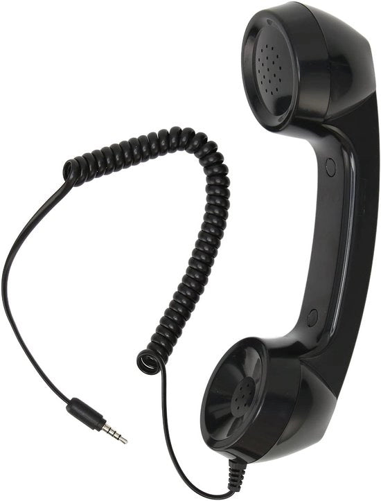 Ricevitore Telefonico Retro - 3,5 mm Altoparlante - Antiradiazione - Ricevitore Manuale - Comando a Tasto Unico - Cavo Rotolante 9 Piedi - Ricevitore Telefonico