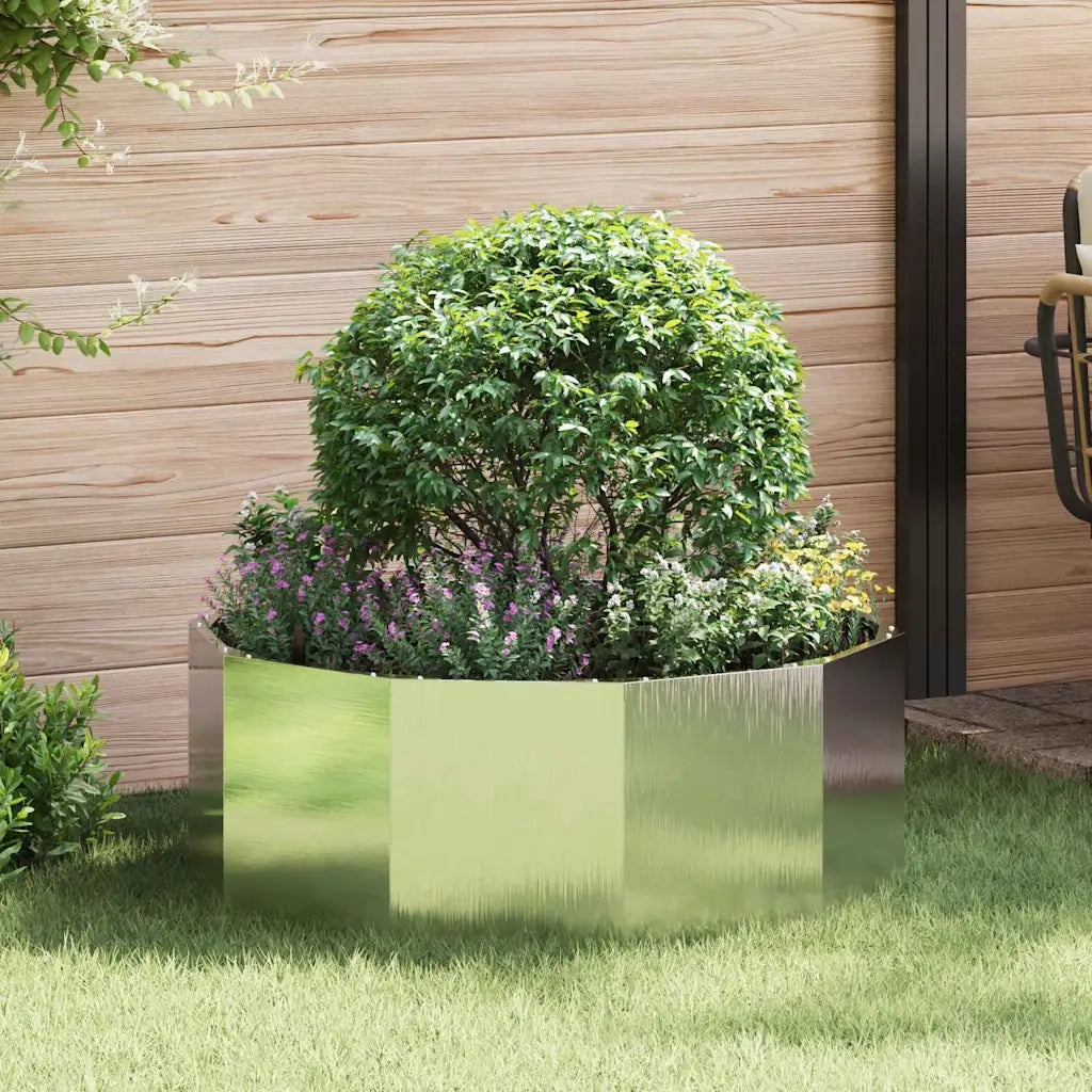 Fioriera-Vaso-Contenitore per Piante Argento 90 x 90 x 35 cm Acciaio inossidabile