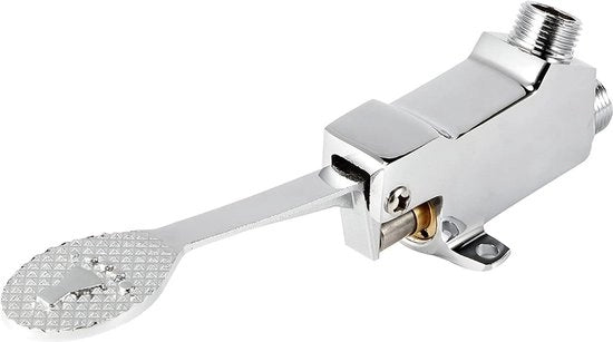 Pompa di sicurezza a pedali con protezione contro la corrosione, 24 cm, tempo di apertura 4-8 secondi.