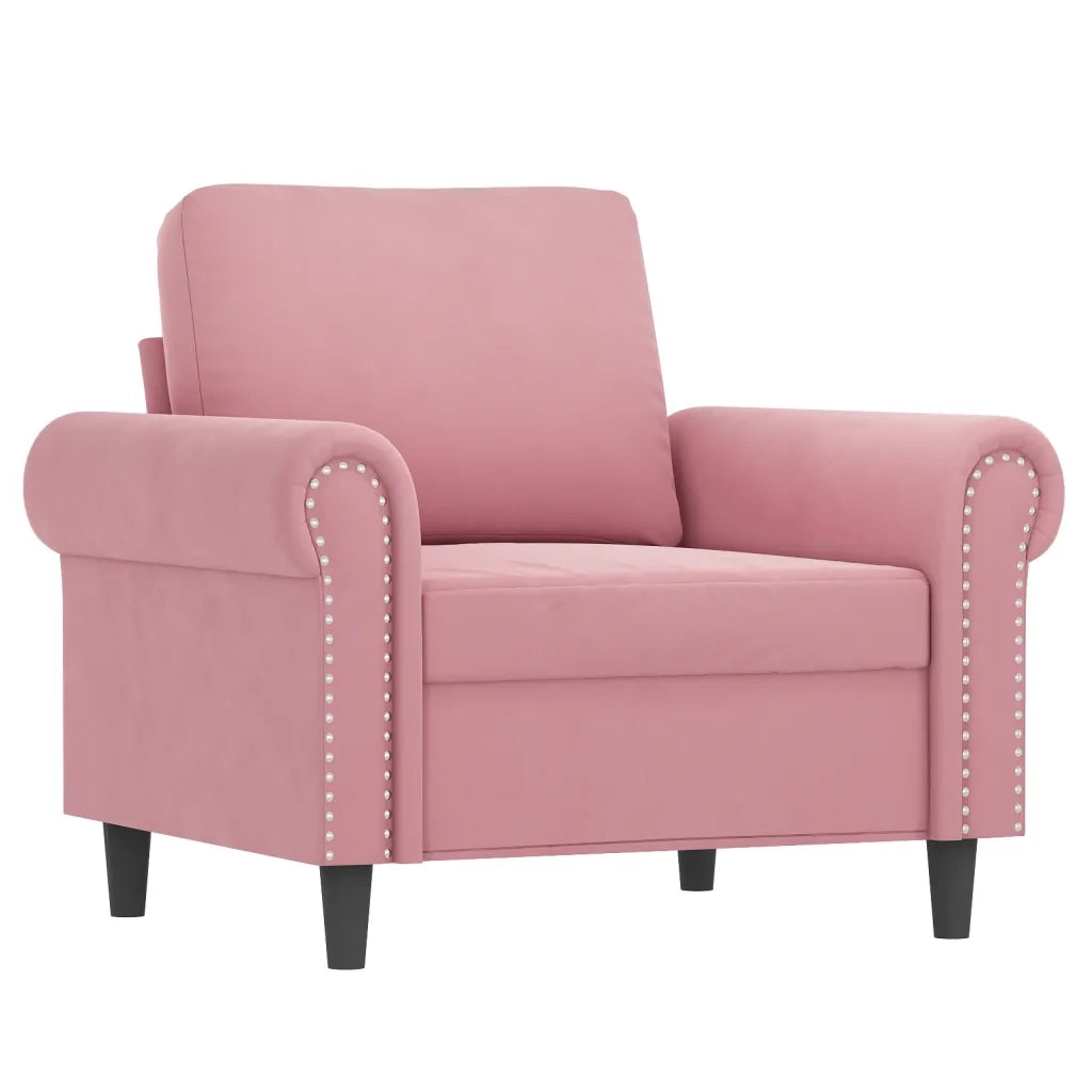 vidaXL Set di Divani 3 pz con Cuscini rosa in Velluto