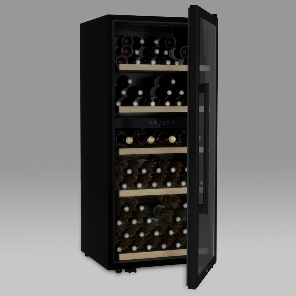 Cantinetta per vino Les Petits Champs CAVCDB91 da 91 bottiglie dual zone 5-18°C nera