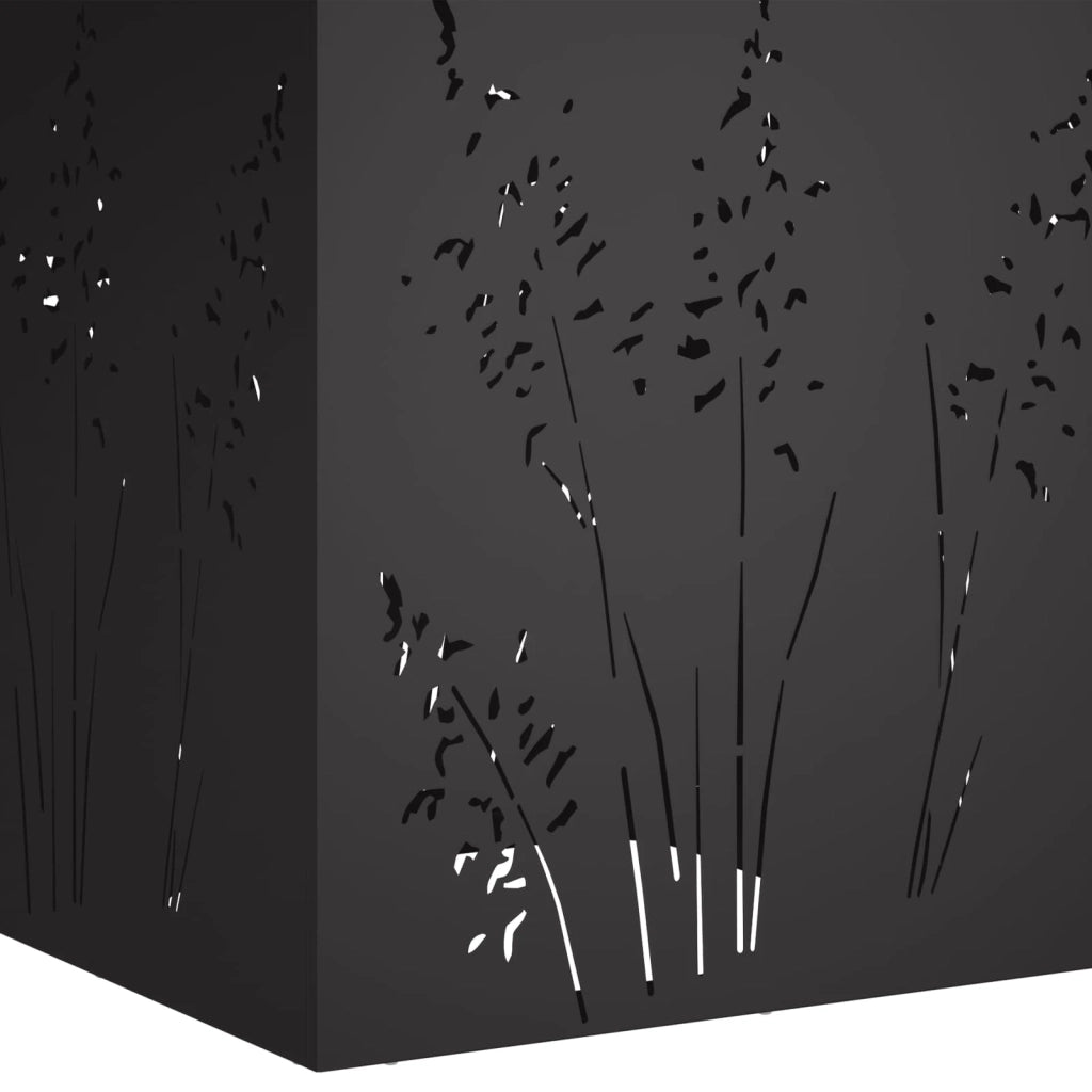 Vaso da giardino Nero 50 x 50 x 75 cm Acciaio laminato a freddo 8005764