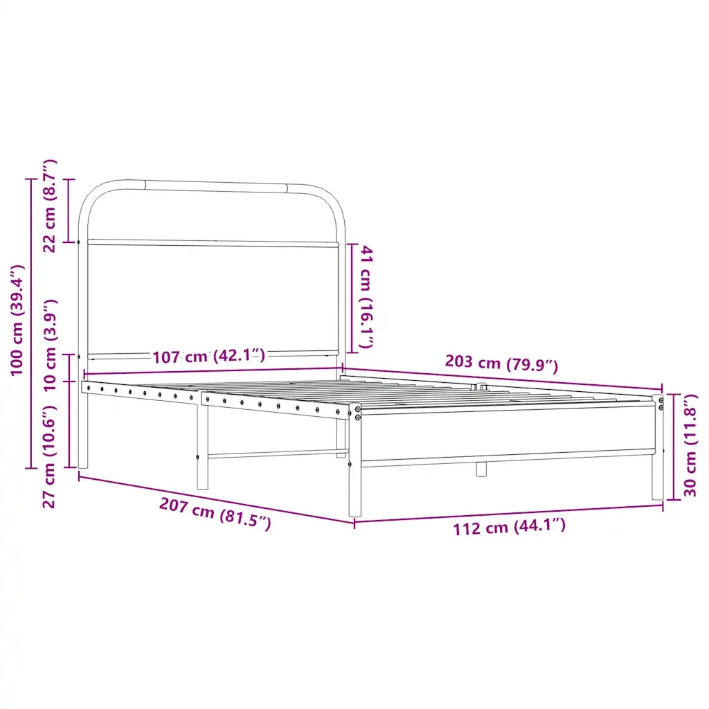 Giroletto senza Materasso Rovere Sonoma 107x203cm in Truciolato 4100406