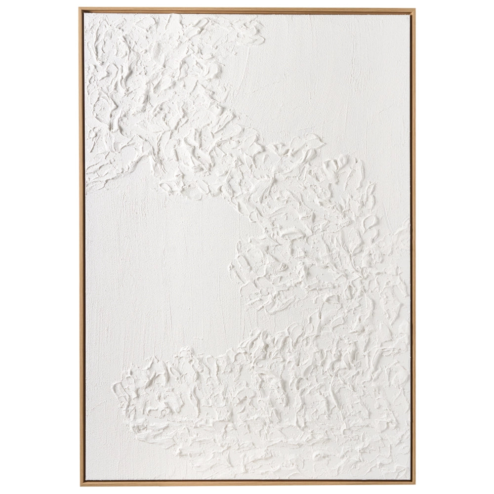 Decorazione da parete: stampa su tela bianca, design 3D realizzato a mano, materiali sintetici, cornice in legno di pino, soggiorno