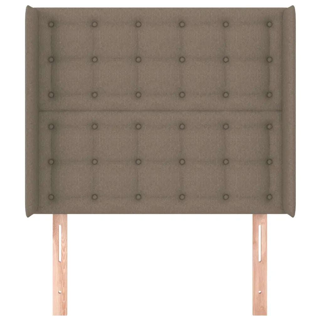 Testiera | Testata ad Orecchio Tortora 93x16x118/128 cm in Tessuto