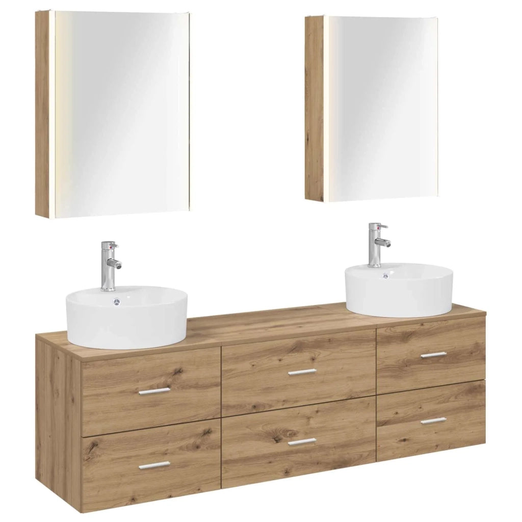 Set di mobili per il bagno 5 pcs Rovere Artigianale 3406894