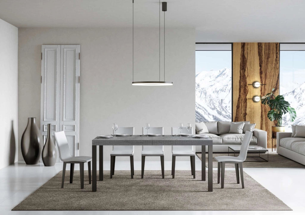 Tavolo Allungabile 160-420x90x77 cm Everyday Premium Cemento Gambe Antracite