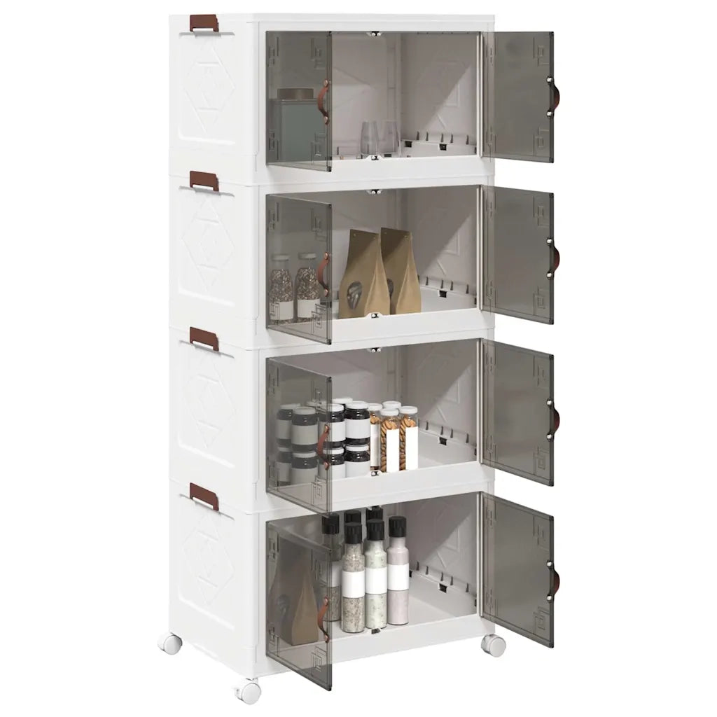 Scatola Portaoggetti con Ruote 4 Livelli 75 L 64x40x141,5 cm 4012372