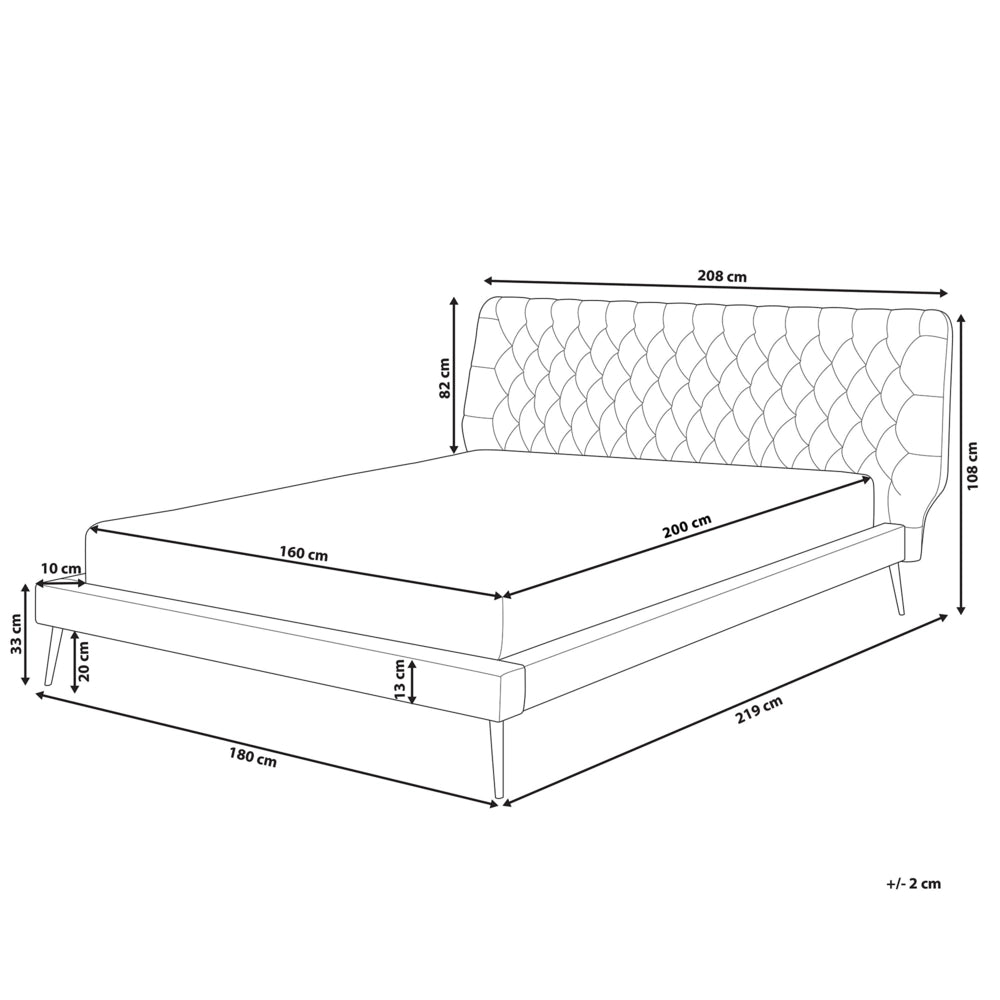 Letto rivestimento in ecopelle grigia 160 x 200 cm Testiera capitonné dal design moderno