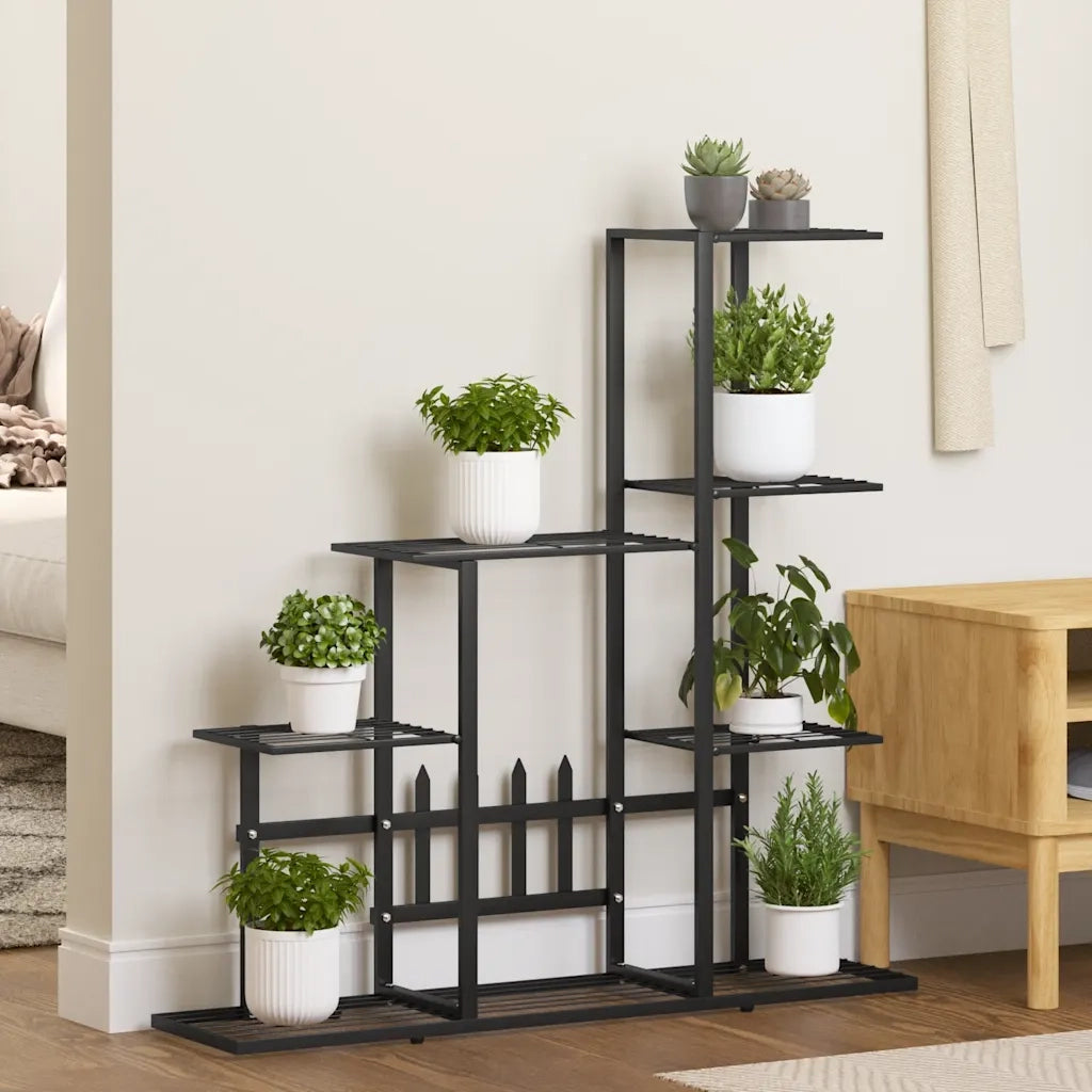 Portapiante | Sostegno per piante 94,5x25x88 cm Nero in Metallo