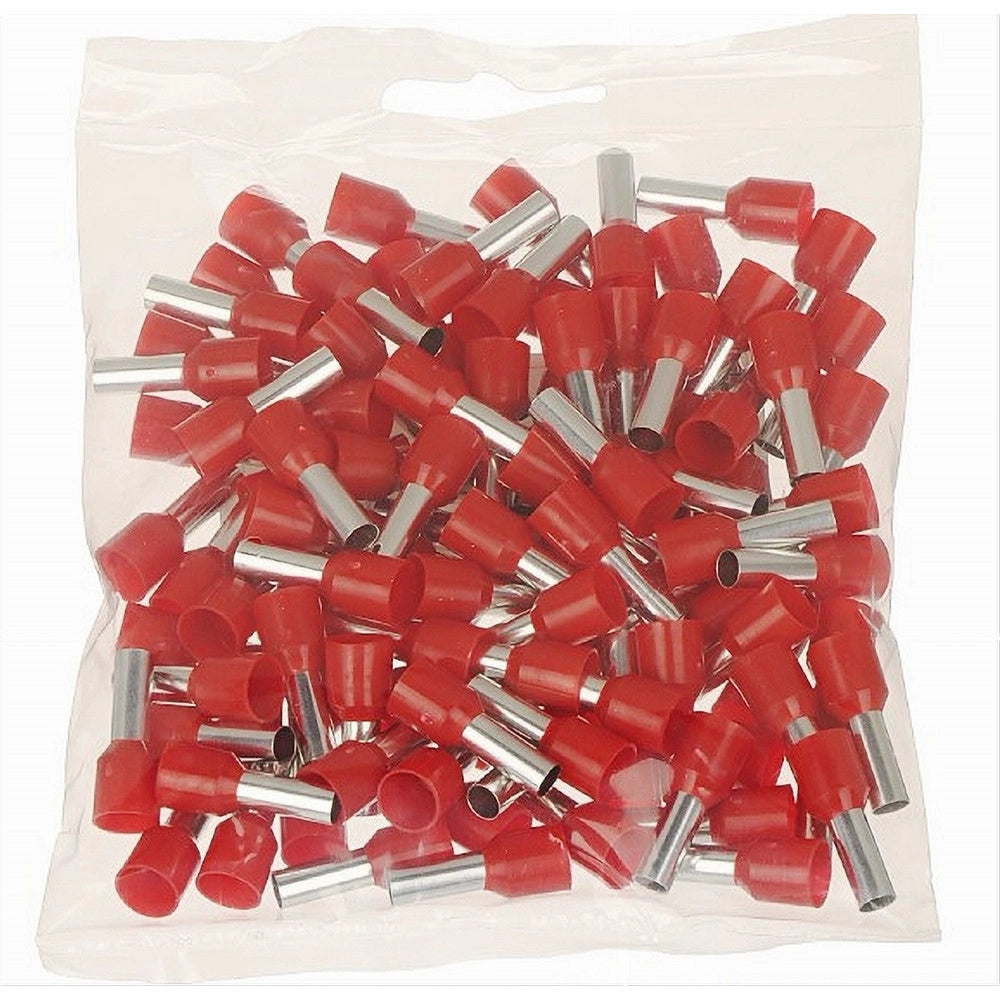 Trade Shop - Confezione 100 Pz Tubetto Capicorda Isolato Per Cavi 10mm² Terminale 12mm E10-12 -