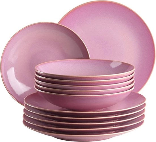 Set di servizio per zuppe e insalate, grande vassoio per insalate, ciotola per zuppe profonda, resistente al microonde, sicuro in forno a microonde, sicuro in lavastoviglie.