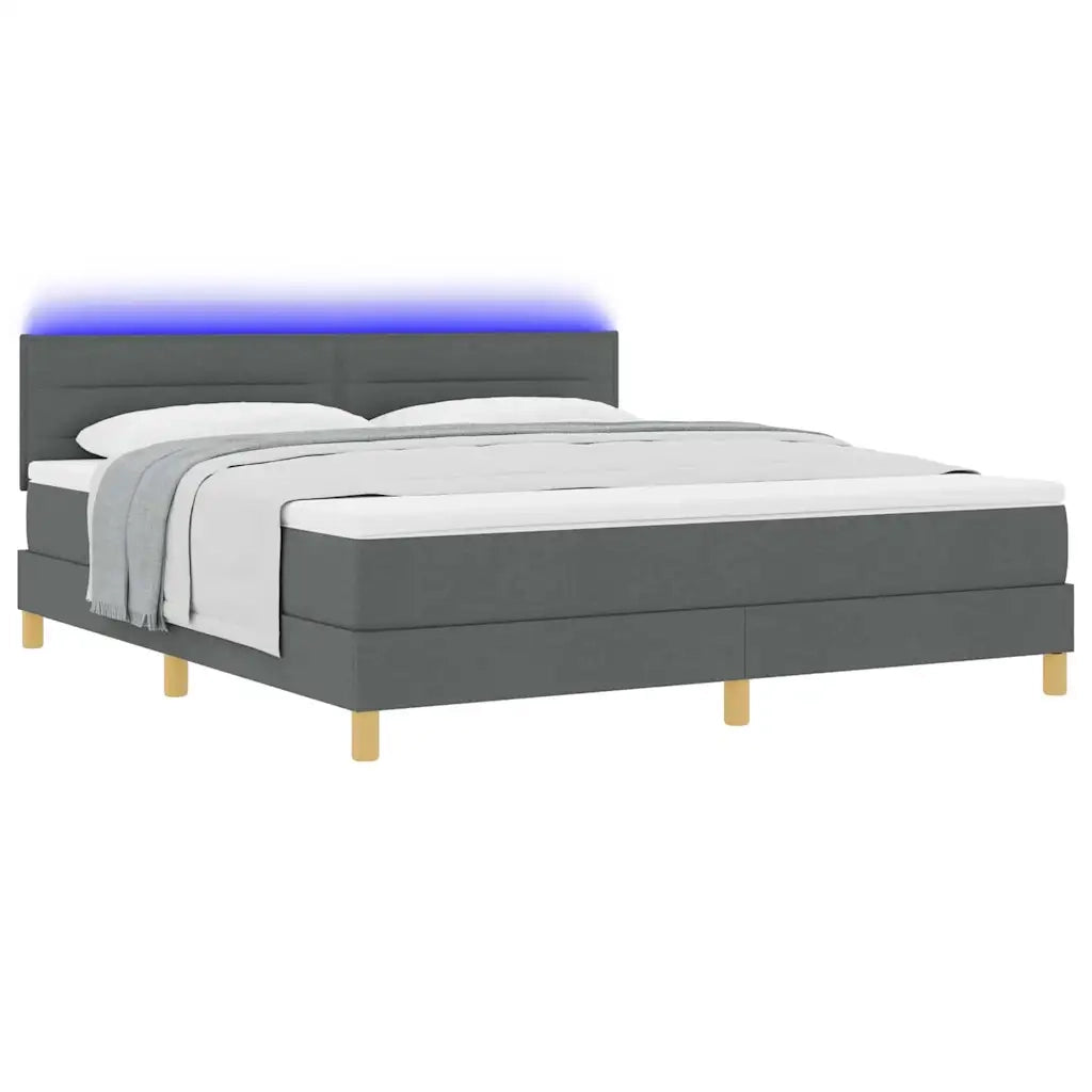 Letto a Sorgente LED Grigio scuro 180 x 200 cm Tessuto 3342381