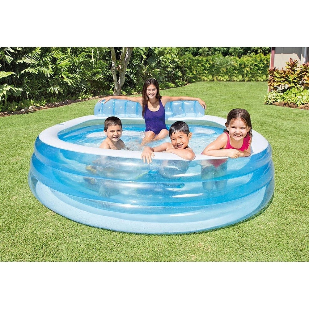 Trade Shop - Piscina Family Con Poltrona Swim Center Gonfiabile 229x218x79cm A 3 Anelli 57190 -