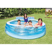 Trade Shop - Piscina Family Con Poltrona Swim Center Gonfiabile 229x218x79cm A 3 Anelli 57190 -