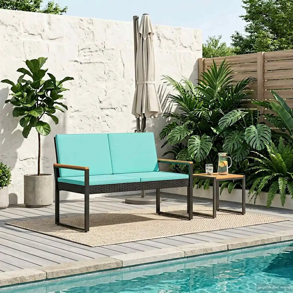 Panchina da esterno 2 -Seater 107 x 61 x 80 cm polyrattan 42025341