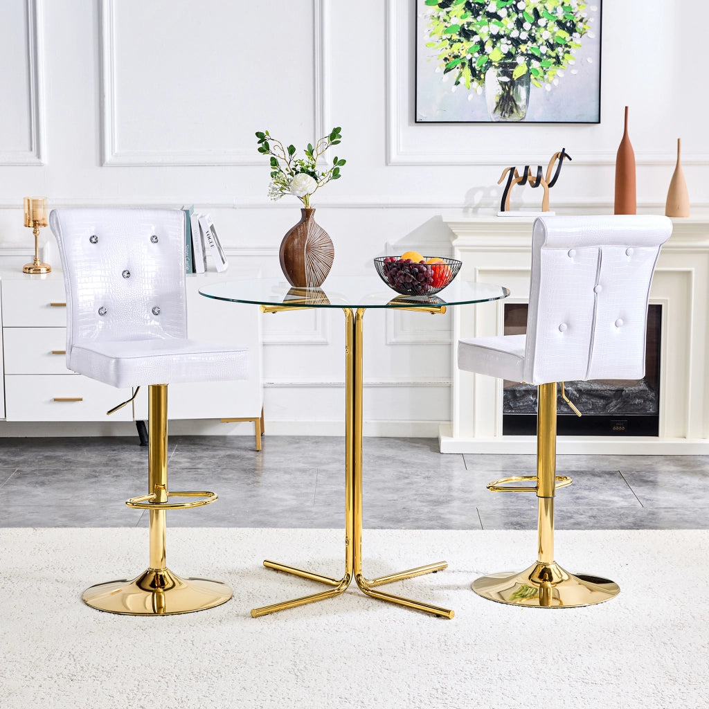 SEDIA da pranzo Set da 2 pezzi Bianco PVC effetto pelle coccodrillo