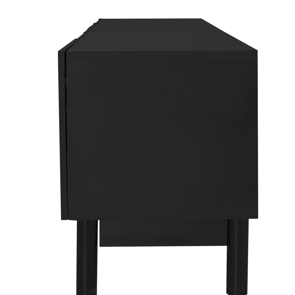 Mobile TV nero 169x34x45,5 cm con 4 ante e ripiani