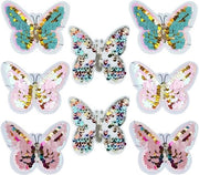 8 pezzi 4 stili sequin farfalle patch 4x4x0,1cm - patch di farfalle con sequin per abbigliamento tenda capelli casa matrimonio decorativo
