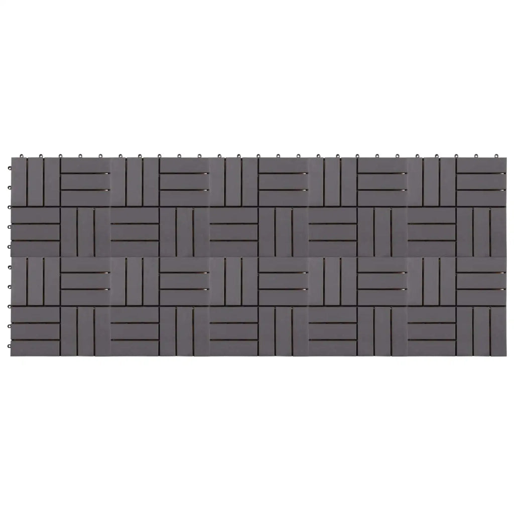 Piastrella per Decking 10 pcs Grigio 30 x 30 cm Legno di Acacia