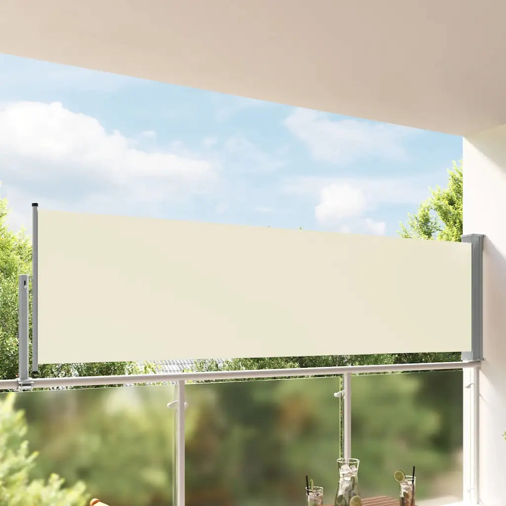 Tenda da Sole Laterale Retrattile-Tenda parasole per balcone 100 x 300 cm Crema