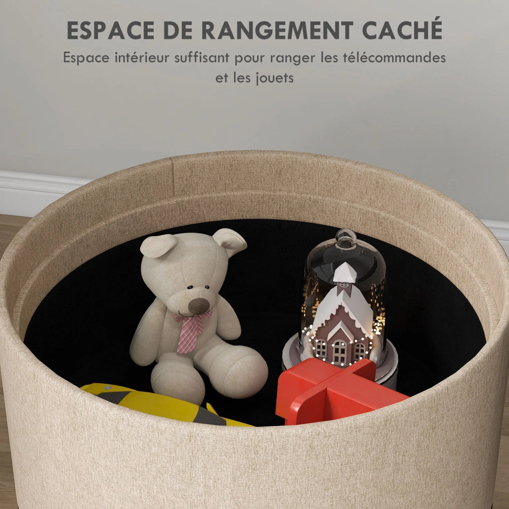 Pouf con cuscino e vano ¨C Minimal ¨C legno beige