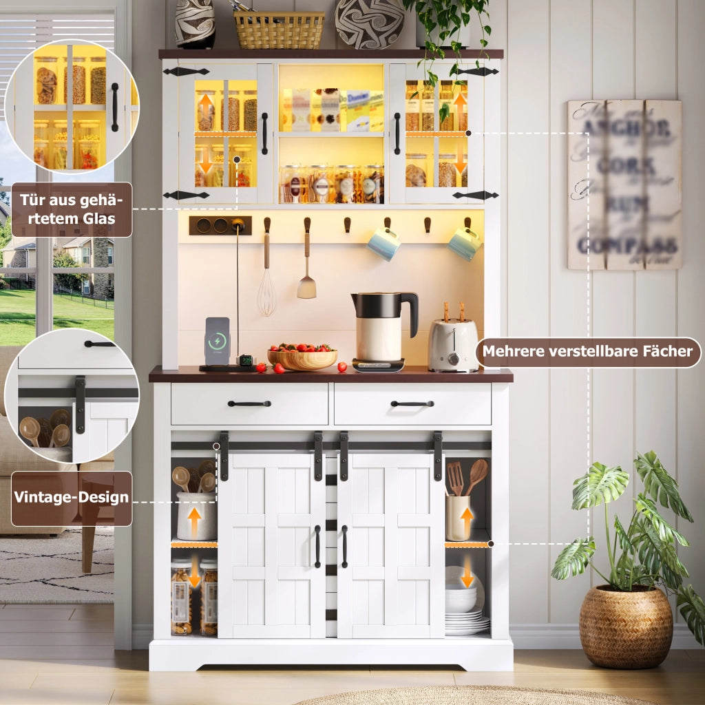 ARMADIO DA CUCINA 180x108x40 cm Bianco MDF con ripiani regolabili