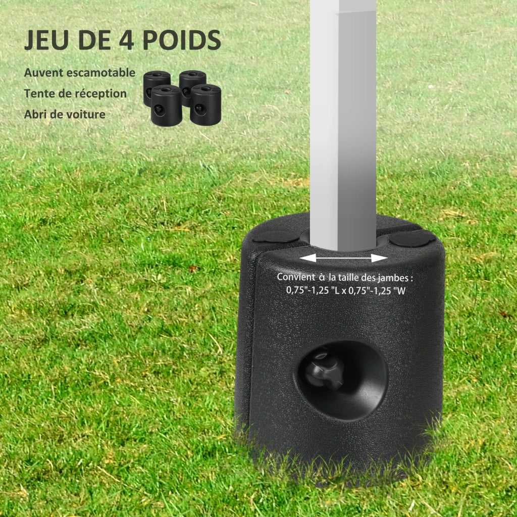 Piedi per tonnella pop-up 4 pezzi ¨C zephmum ¨C Grigio HDPE con viti di sicurezza