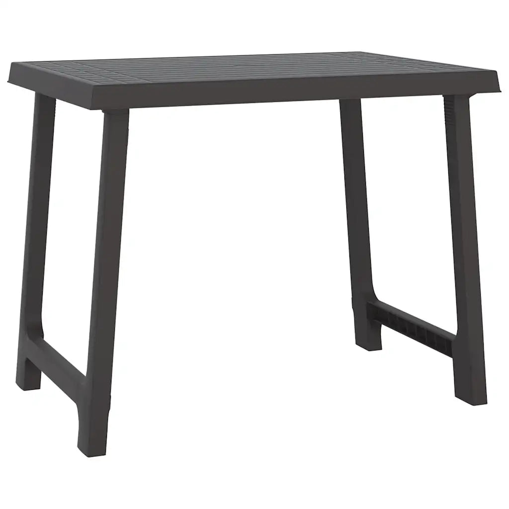 Tavolino da Giardino | Tavolo da Campeggio Antracite 79x56x64cm in PP Aspetto in Legno