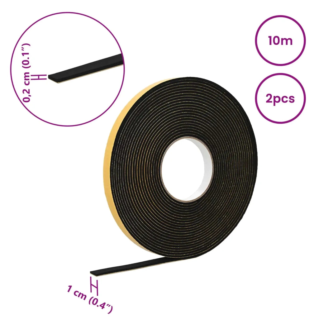 Nastro adesivo in schiuma 2 pcs Nero 10mm x 10m Schiuma CR 42024046