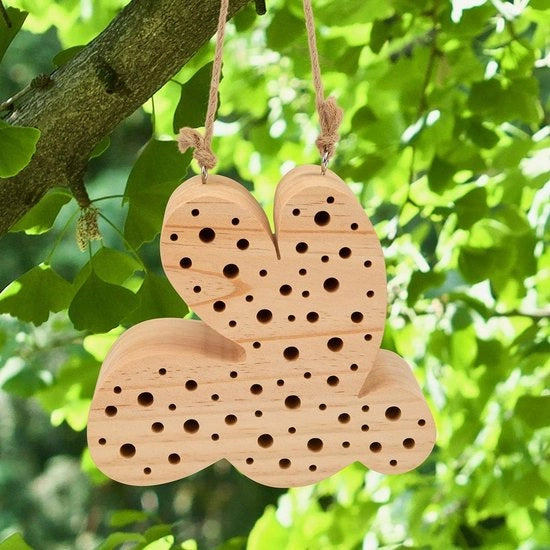Design hotel per insetti con materiali naturali - Per api, vespidii e farfalle - Da appendere, 7,5D x 17B x 15H centimetro