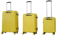 Set 3 Valigie Trolley Rigide in ABS 4 Ruote TSA Ravizzoni Mojito Gialle