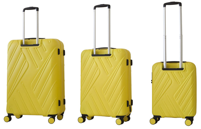 Set 3 Valigie Trolley Rigide in ABS 4 Ruote TSA Ravizzoni Mojito Gialle