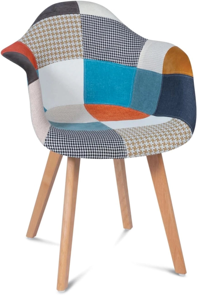 Set di 2 poltrone scandinavo con motivo patchwork multicolore SARA