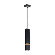 Lampada a sospensione Milagro Vidar nera legno GU10