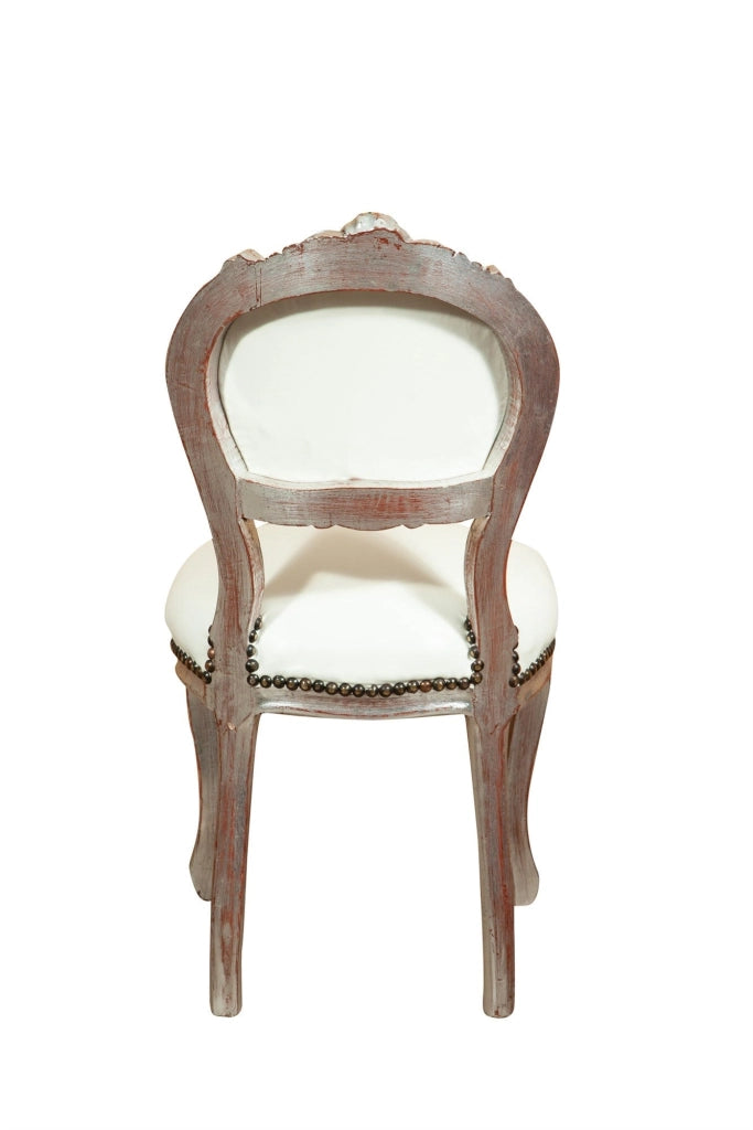 Biscottini Sedia stile francese Luigi XVI in legno massello di faggio poltroncina XVI,